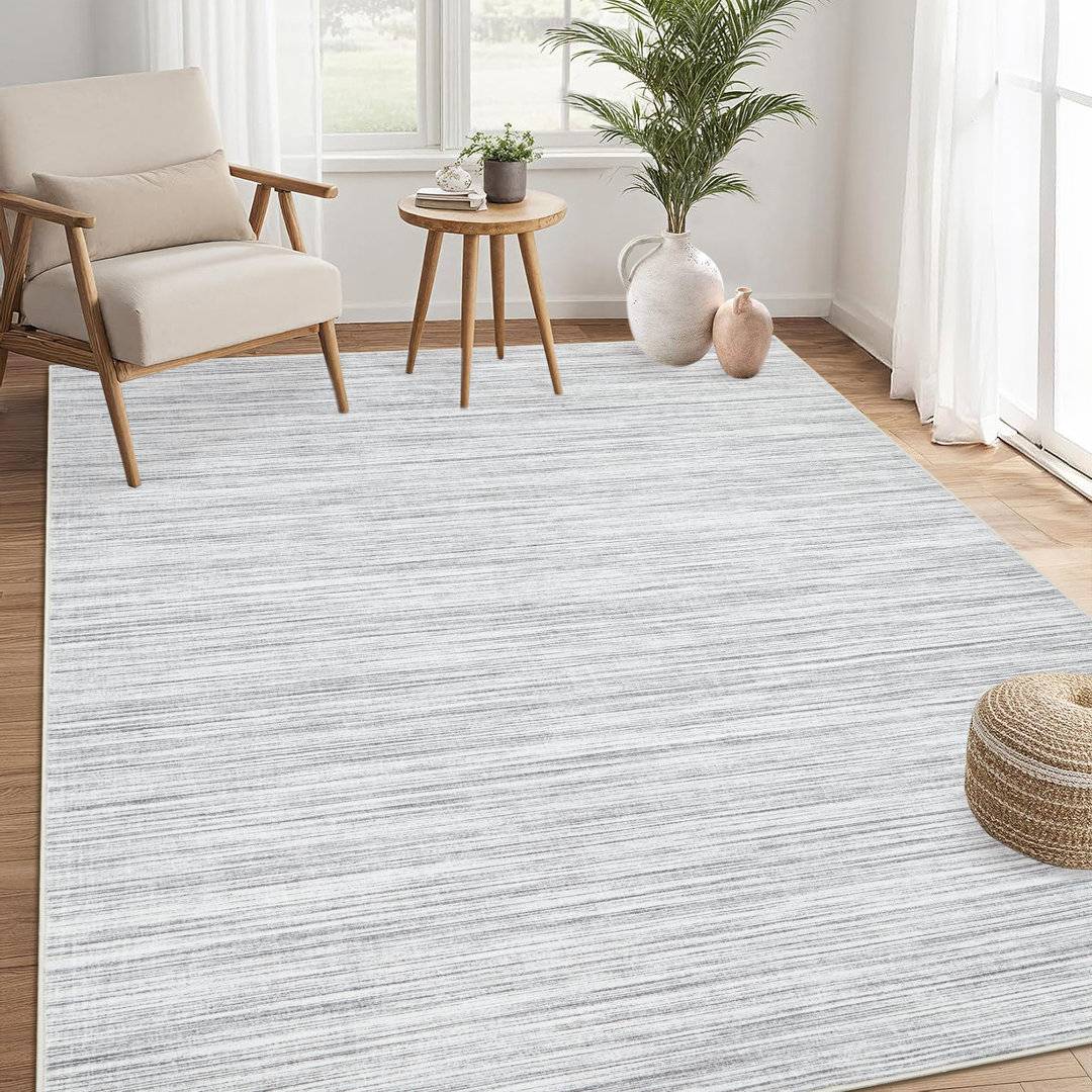 Metro Lane Rectangle Ikat Area Rug Grey