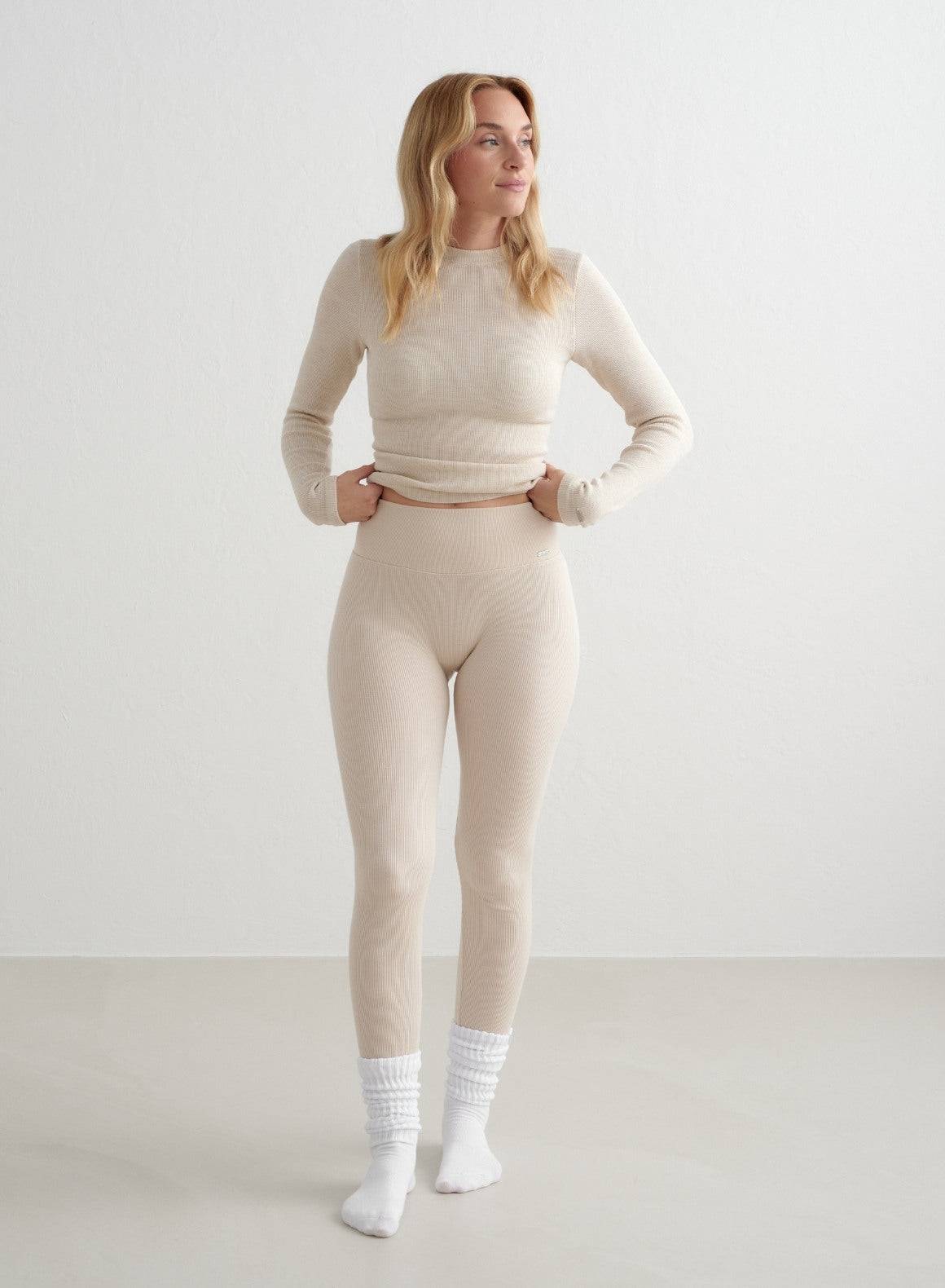aim'n Café Au Lait Ribbed Wool Set