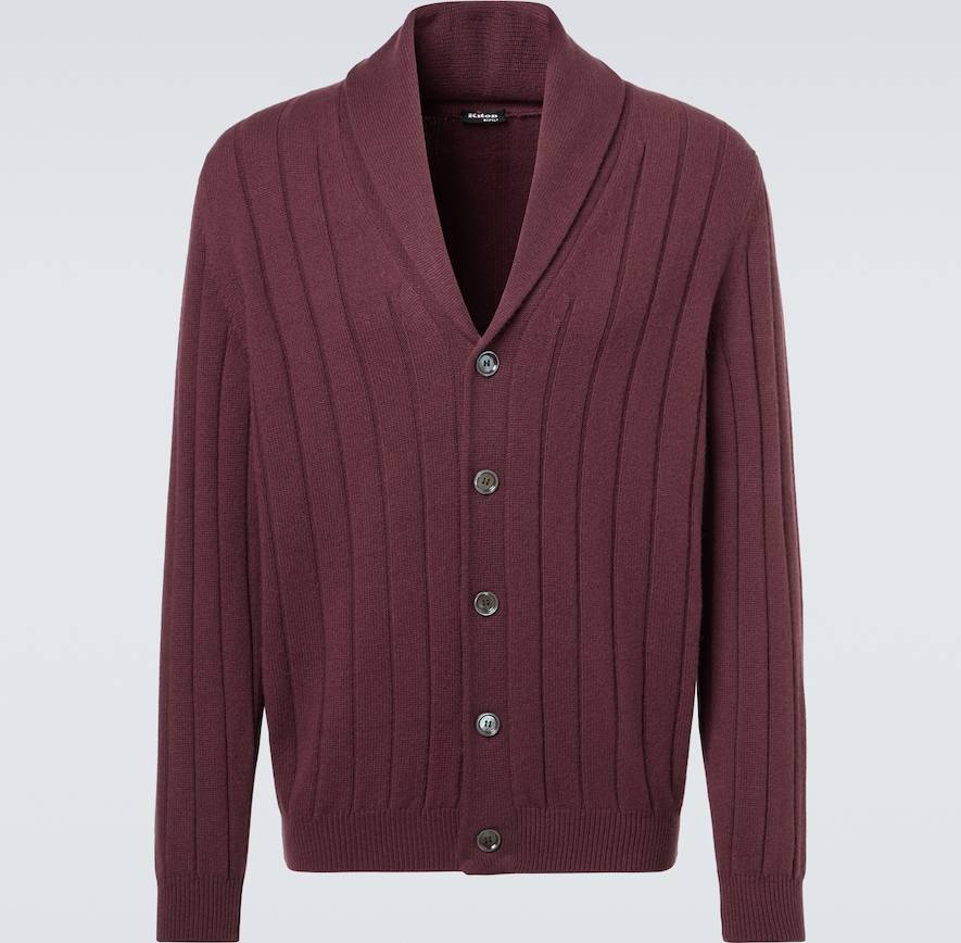 Kiton Rib-Knitted Cashmere Cardigan