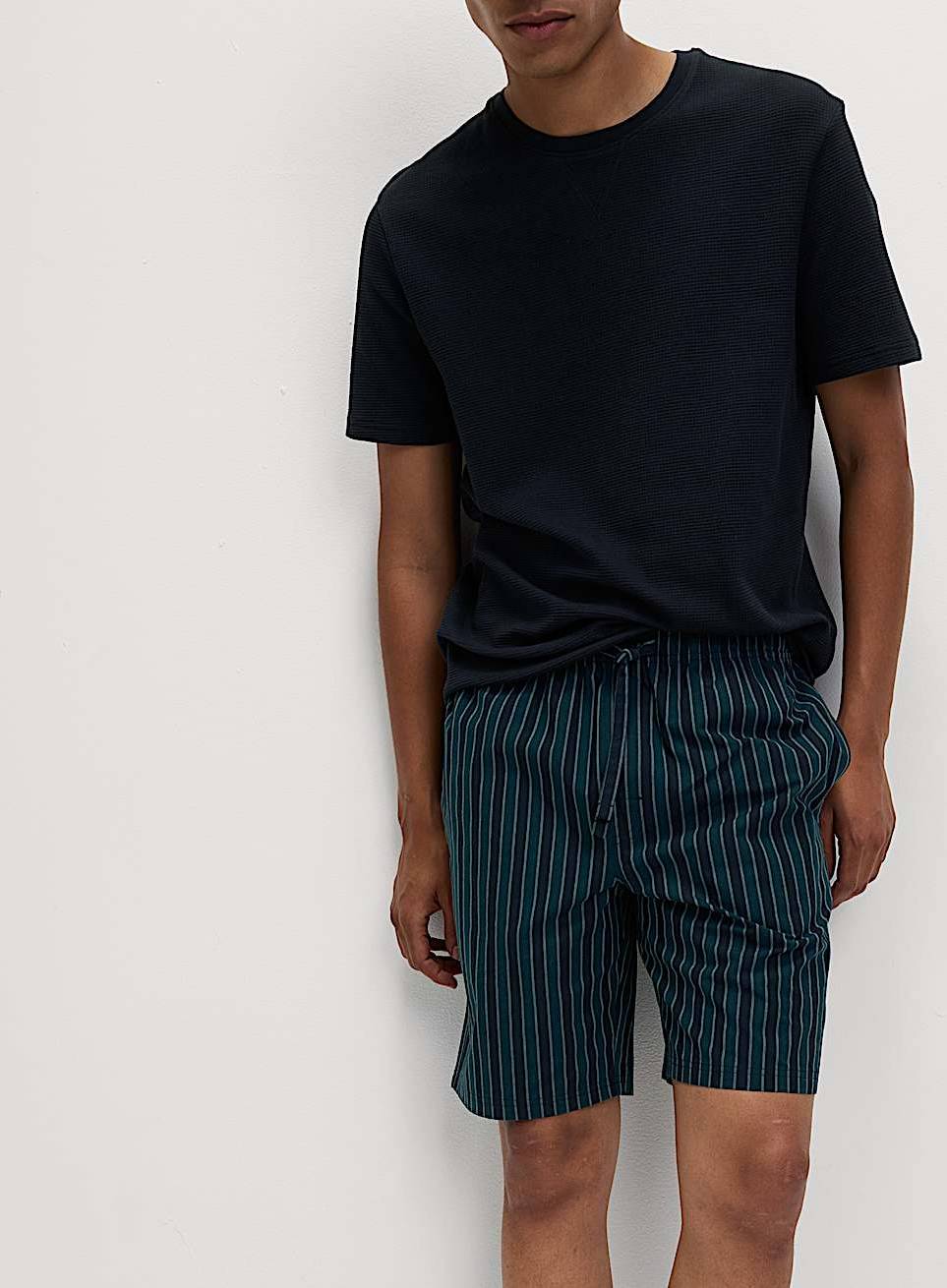 Pure Cotton Waffle Striped Pyjama Set