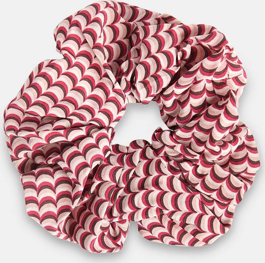 Red Geo Print Scrunchie