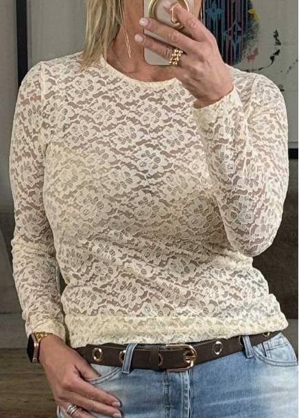 Continue Lace R Neck - Off White