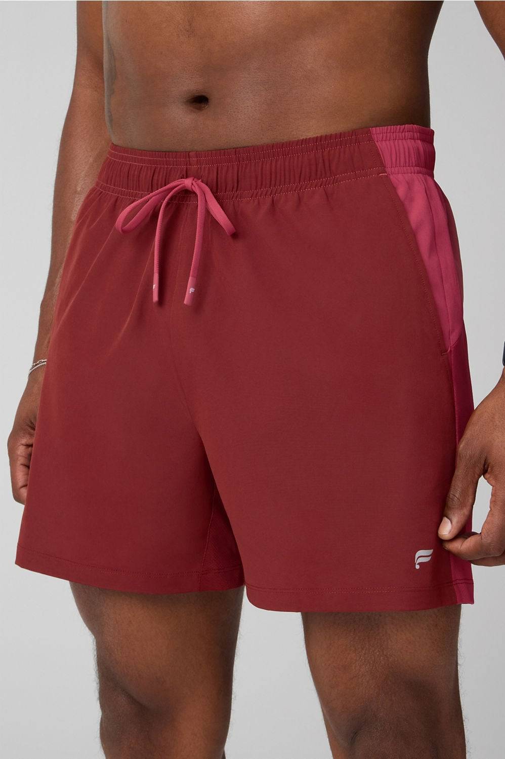 Fabletics O2 Run Athletic Shorts Lined - Red