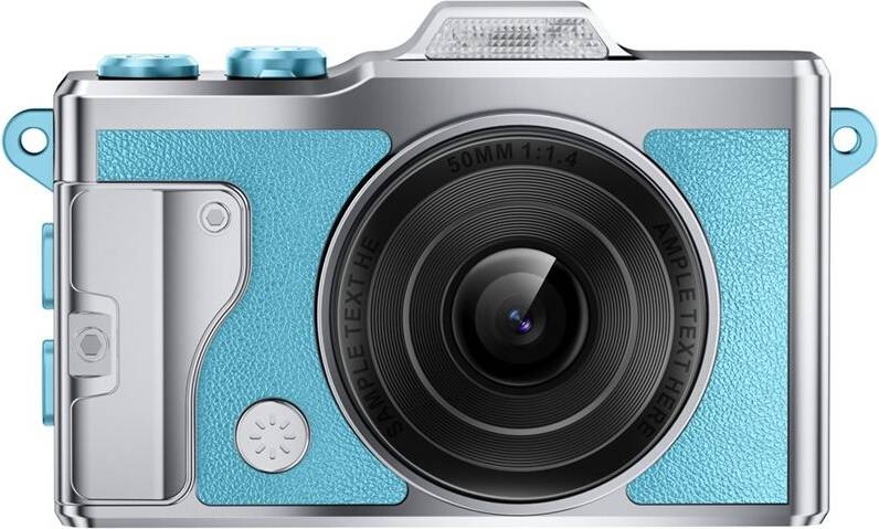 Compact digital camera Blue Compact Digital Pocket Camera with Built-In Flash