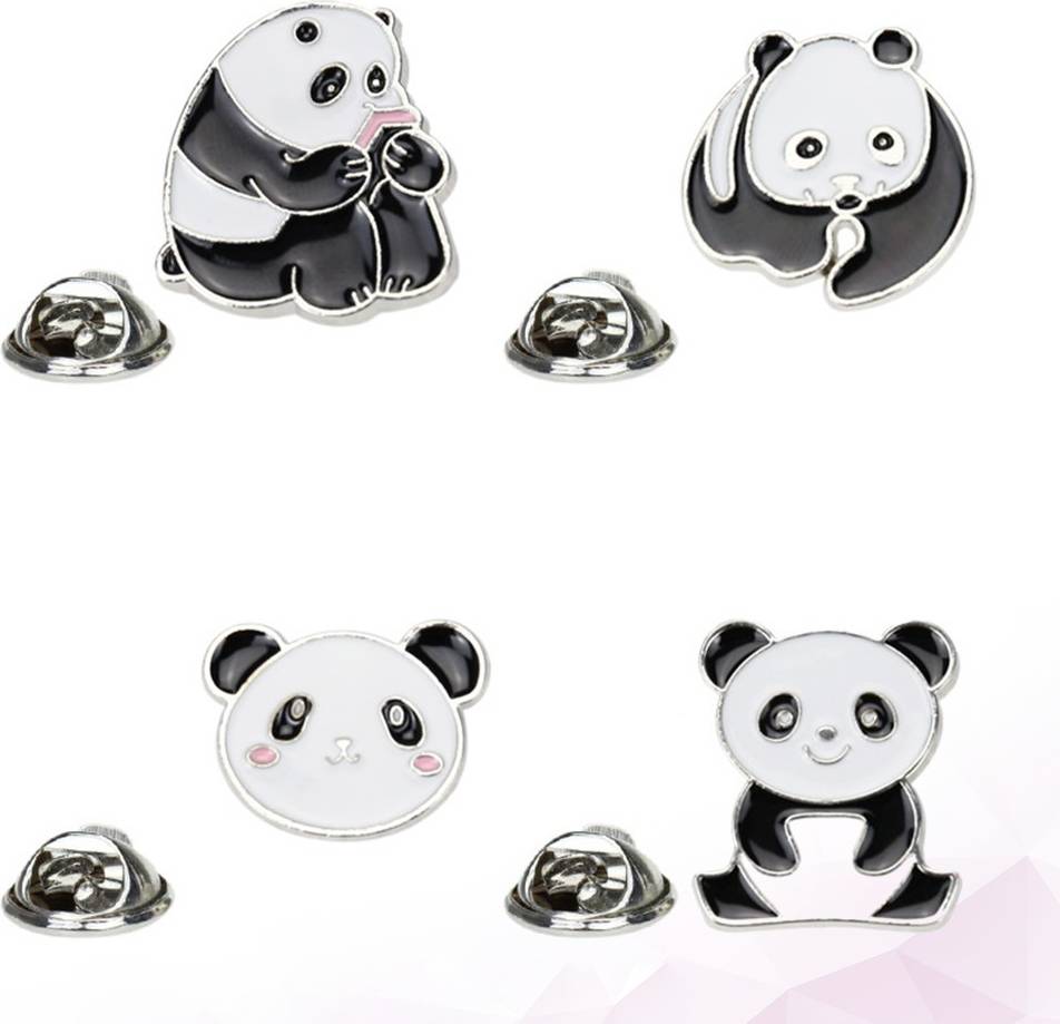 Panda Shape Breastpin Creative Brooch Pin Durable Assorted Color