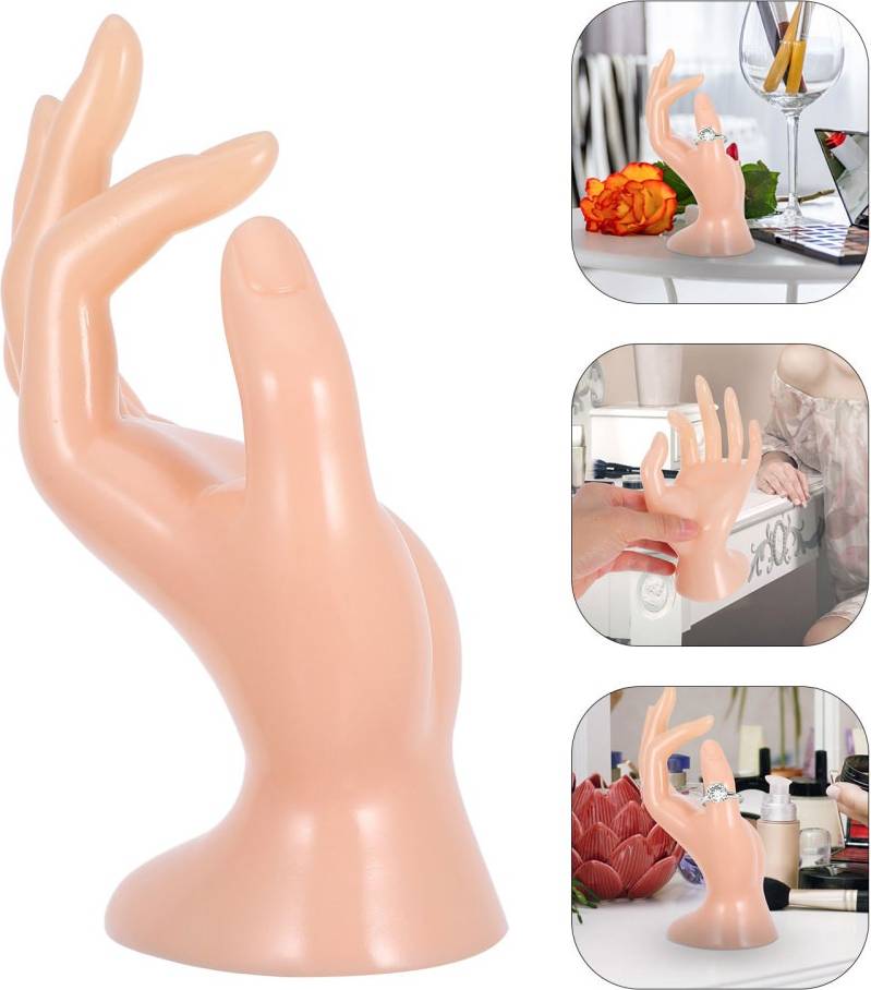 Durable Resin Display Rack Golden Hand Form Showing Stand