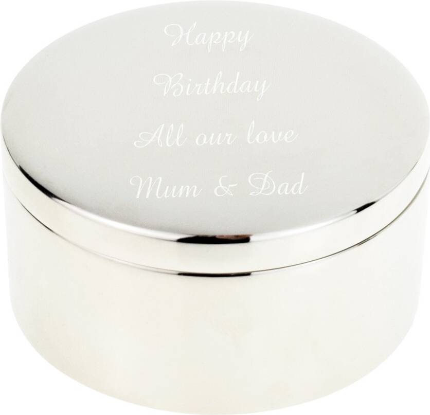 Personalised Short Message Round Trinket Box