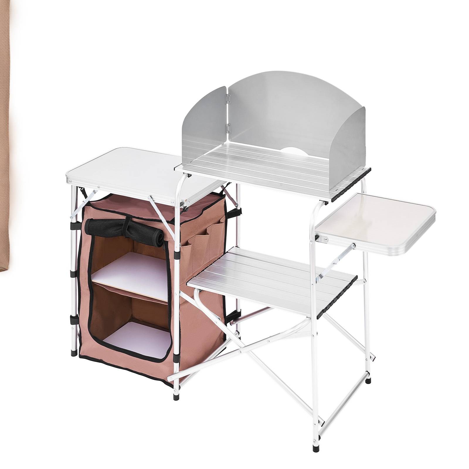 Camping table with storage Tuyu Camping Kitchen Table Folding Cooking Storage Rack
