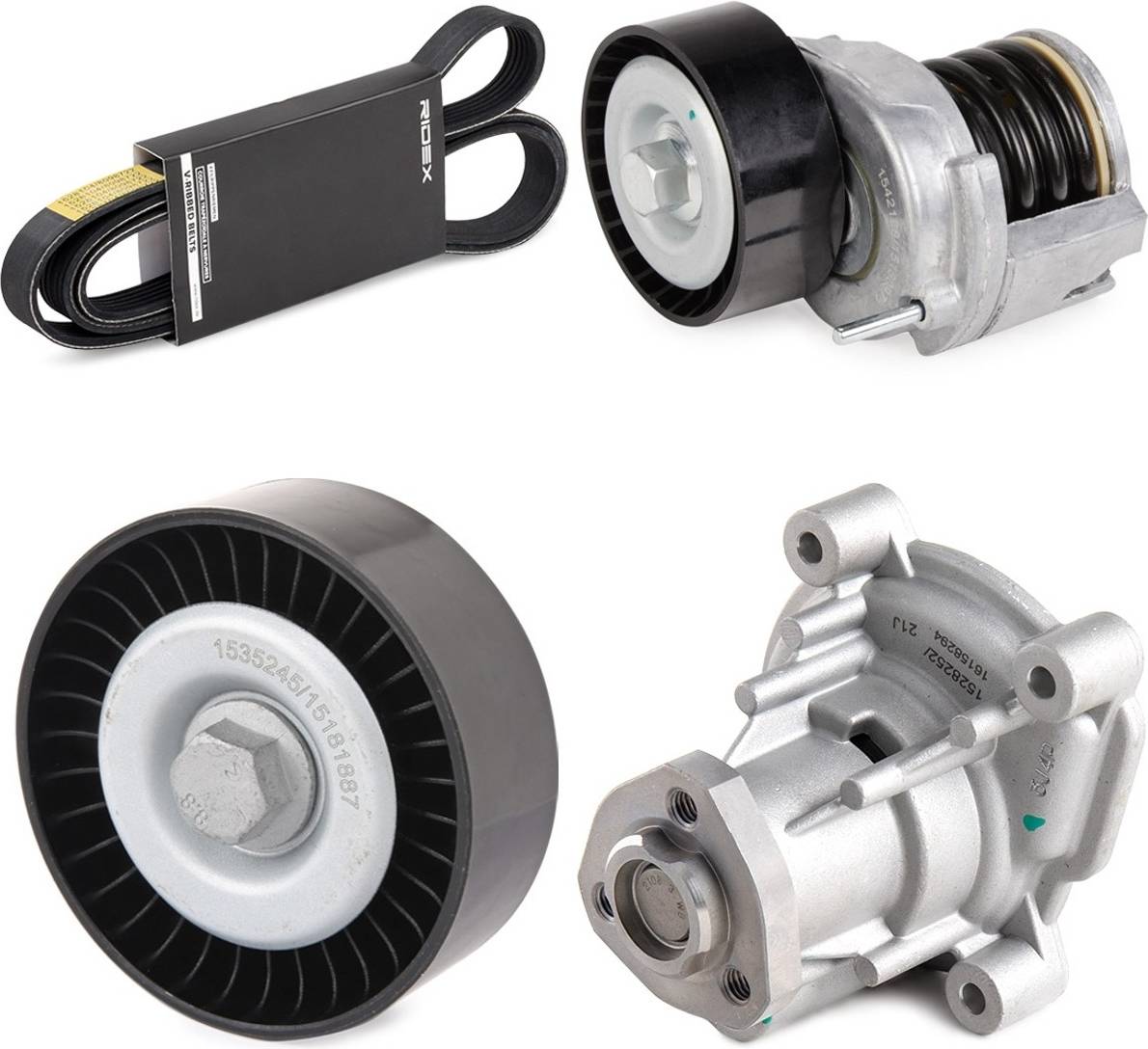 Ridex Water Pump V-Ribbed Belt Kit