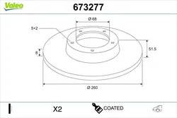 Valeo Brake Disc Coated Rear Axle High Carbon