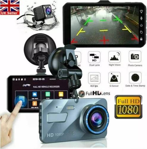 Goplushtoy 4 In Car Camera Recorder Dual Front Rear