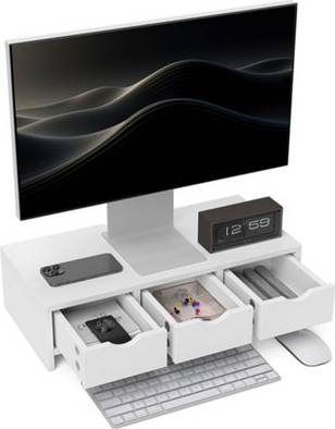 B&Q Monitor Stand Riser With 3 Drawers