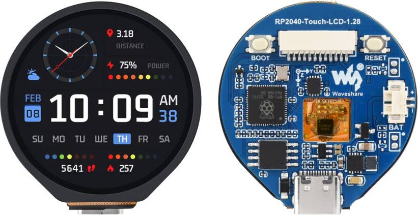Waveshare 1.28 Inch Round Touch LCD Microcontroller Chip
