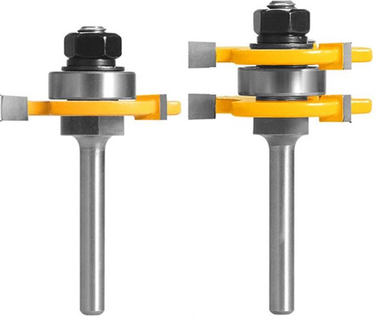 Router bit set Jojomino 2Pcs 6Mm Shank Joint Assembly Router Bit Set