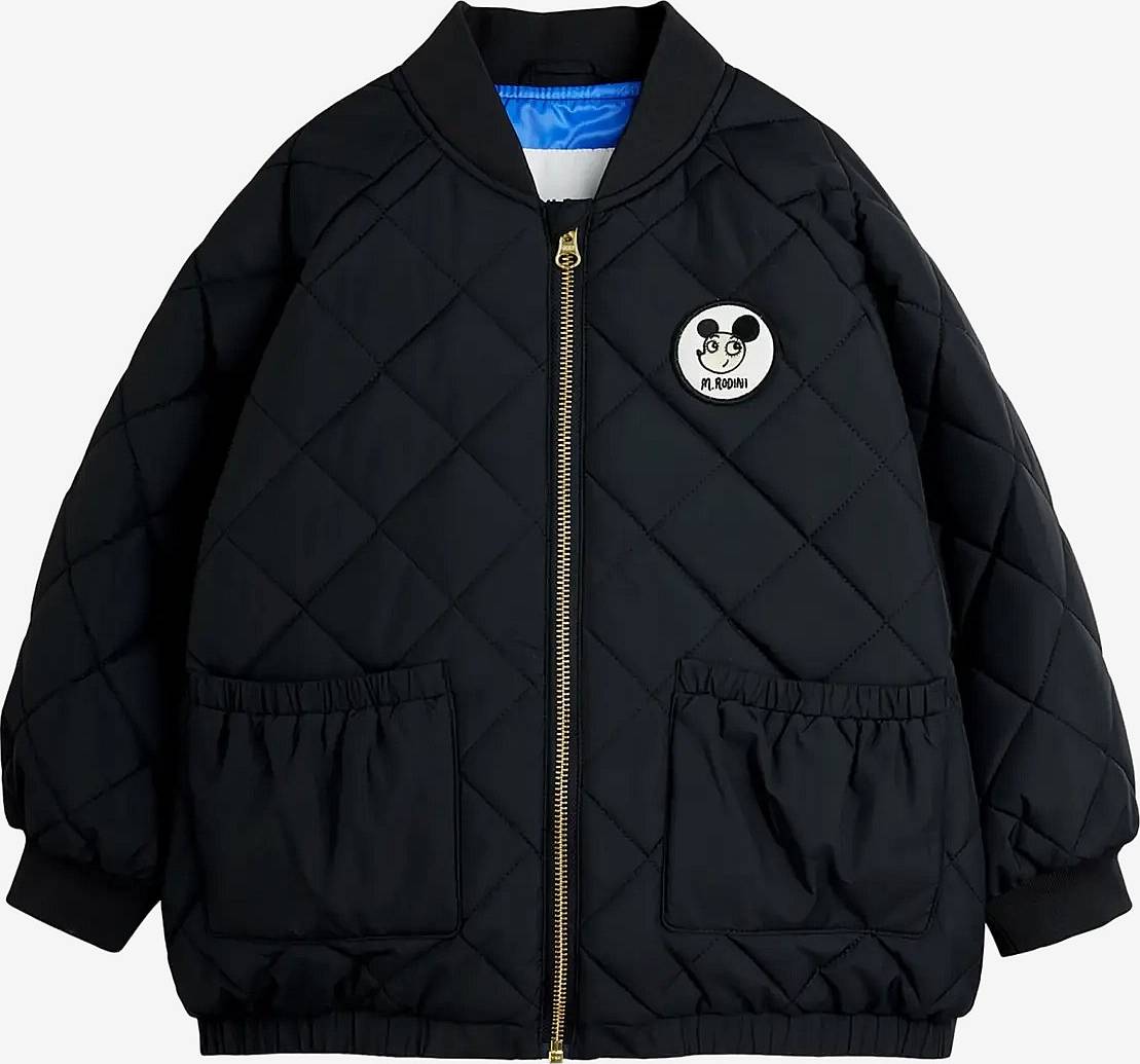 Mini Rodini Ritzratz Patch Quilted Puffer - Black
