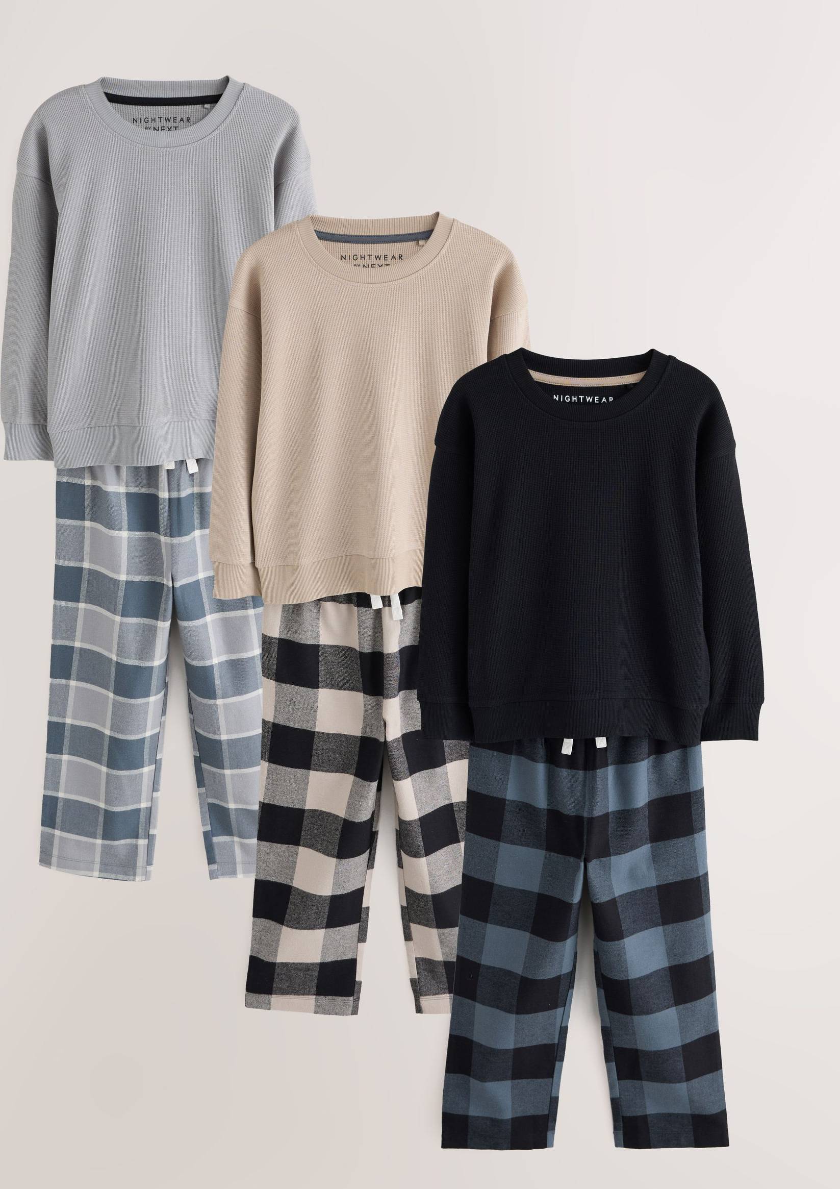NEXT Vävd Rutig Pyjamas 3-Paket