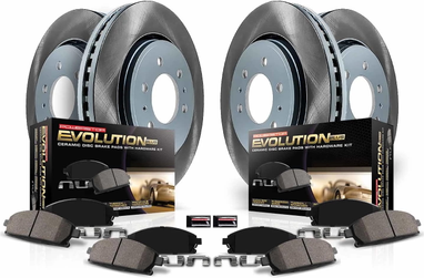 Brake kit Power Stop Front and Rear Semi-Coated Rotor Low-Dust Ceramic Brake Pad Kit SC5504