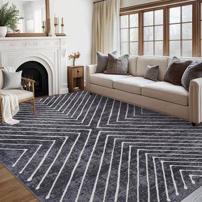 Garvee Farmhouse Symmetrical Stripes Area Rug