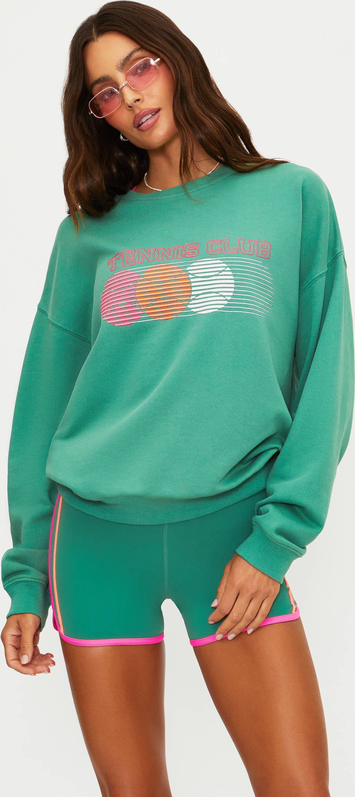 Devyn Oversized Sweatshirt Rally Green Colorblock