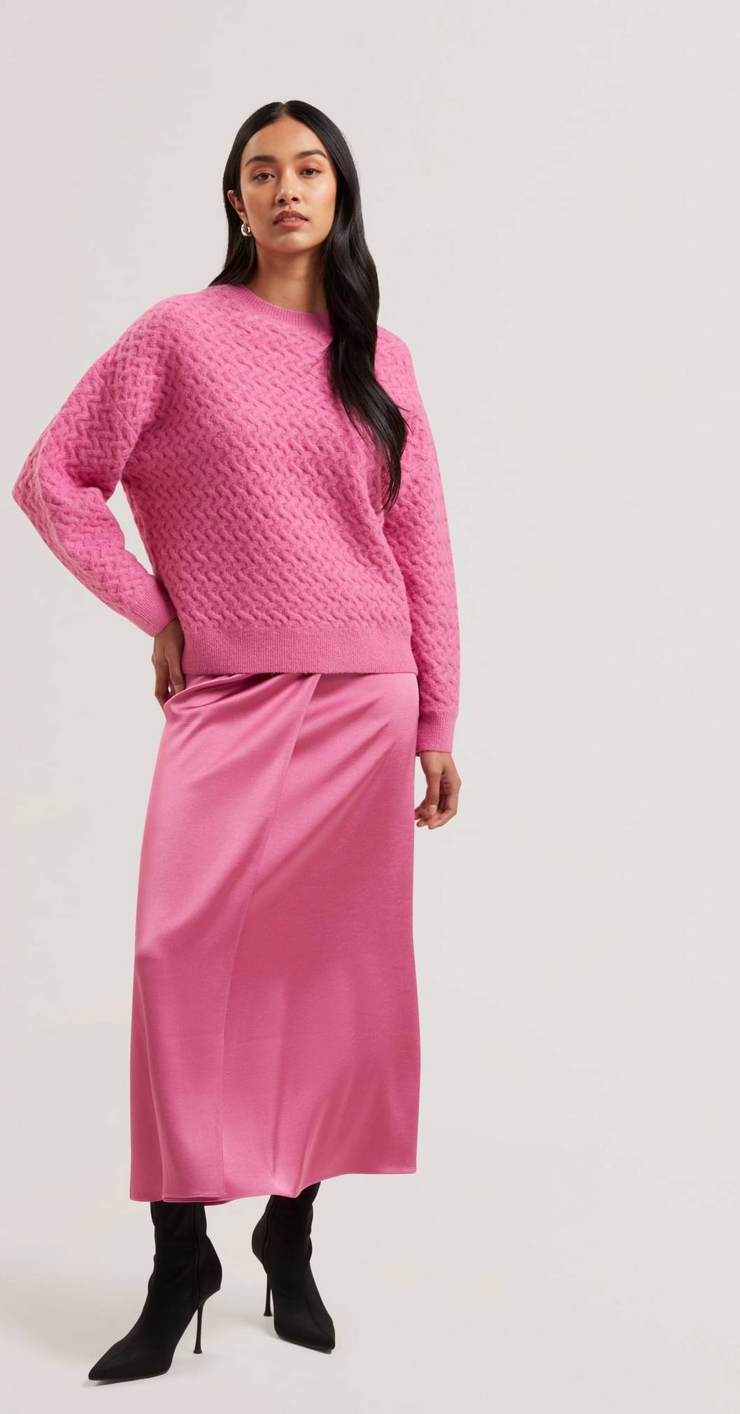 Ted Baker Morlea Horizontal Cable Relaxed Fit Pullover - Rosa