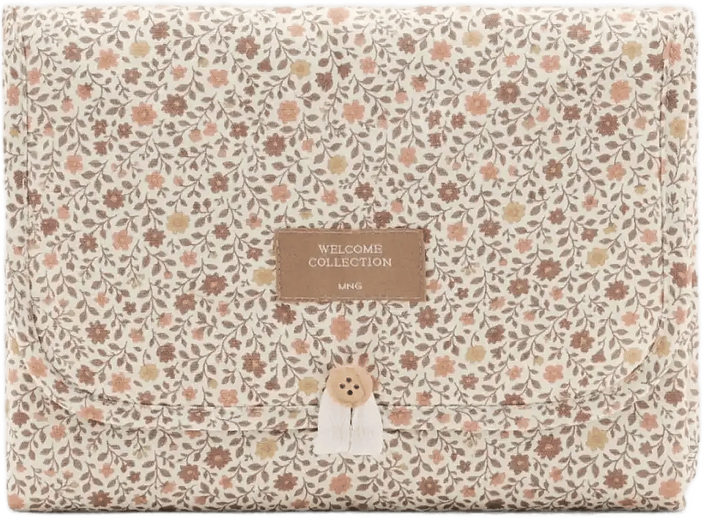 Mango Foldable Portable Changing Mat - Floral - Cream