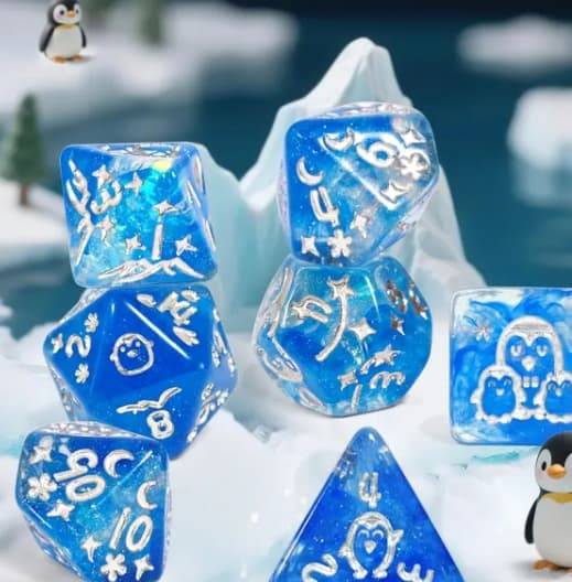 Pattern Blue Set 7 Dice