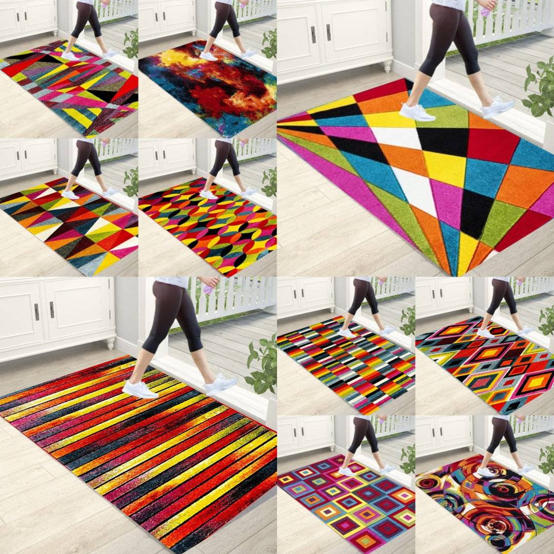 Rebrilliant Rectangle Abstract Flatweave Area Rug 60x110