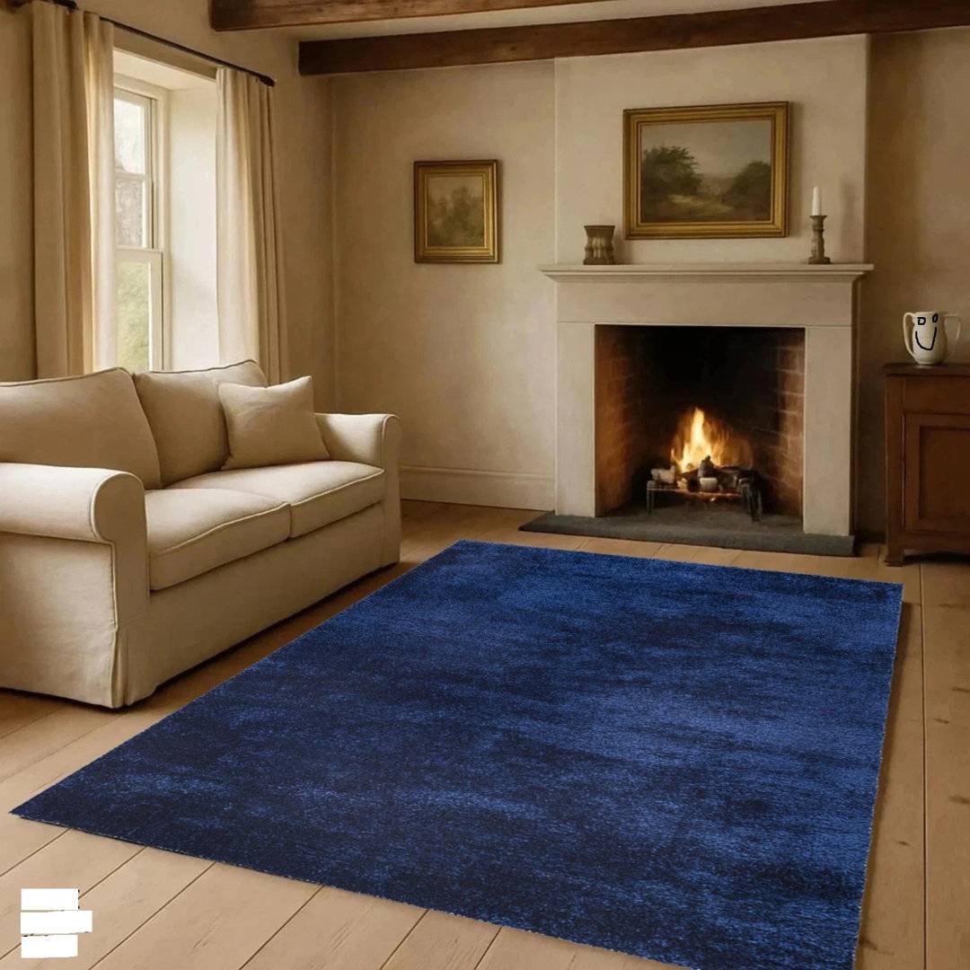 Brayden Studio Shaggy Area Rug Blue