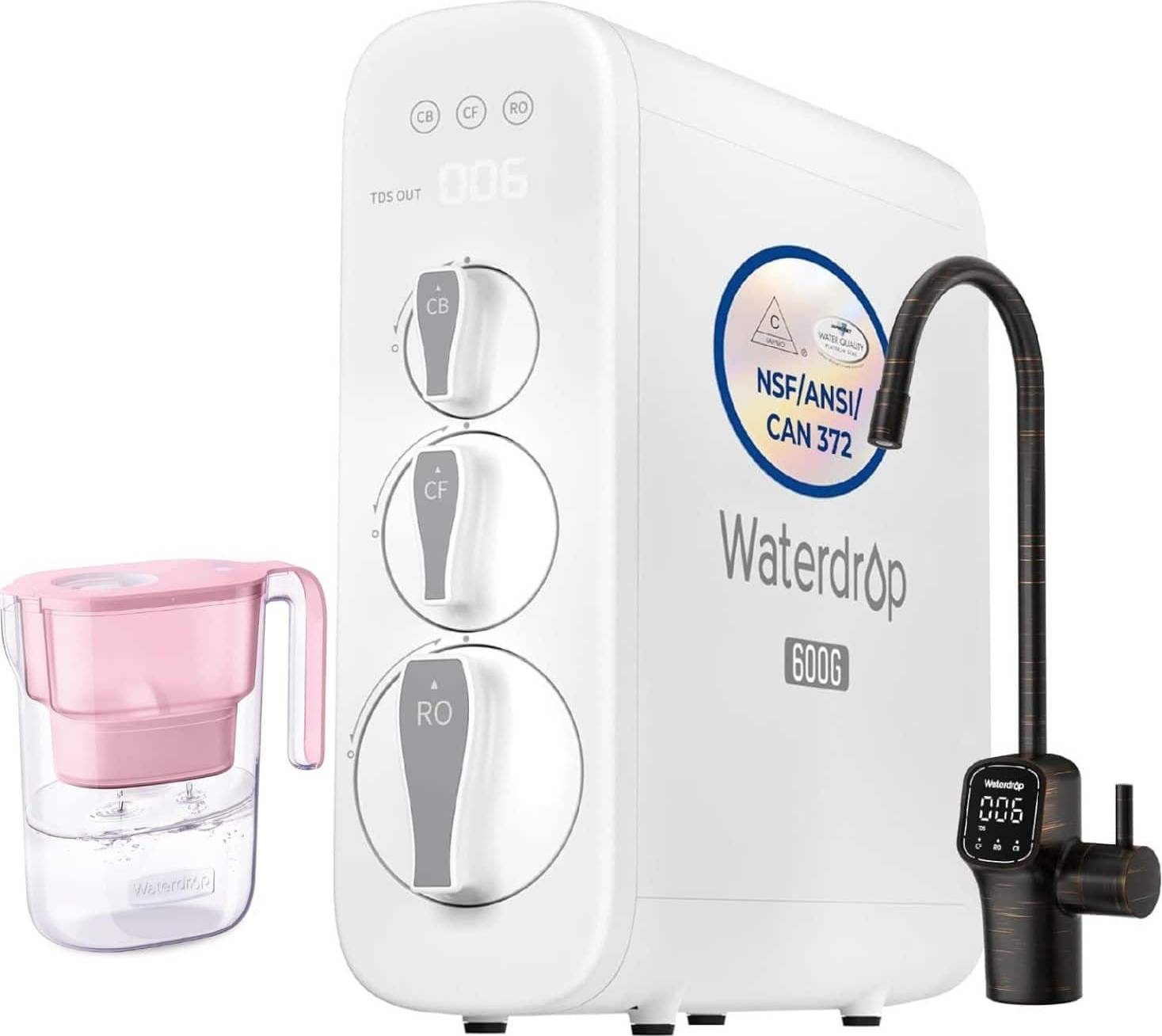 Reverse osmosis water filter system Waterdrop G3P600 Tankless Reverse Osmosis Water Filter System