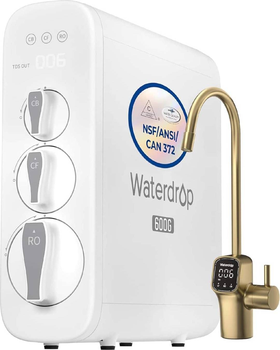 Reverse osmosis water filter system Waterdrop G3P600 Tankless Reverse Osmosis Water Filter System