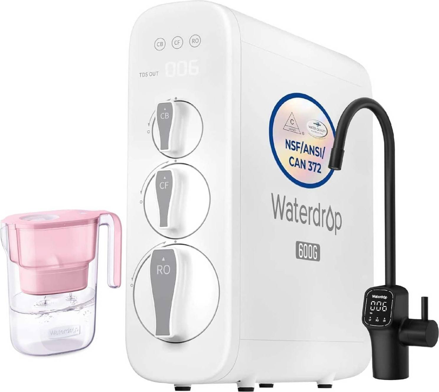 Reverse osmosis water filter system Waterdrop G3P600 Tankless Reverse Osmosis Water Filter System