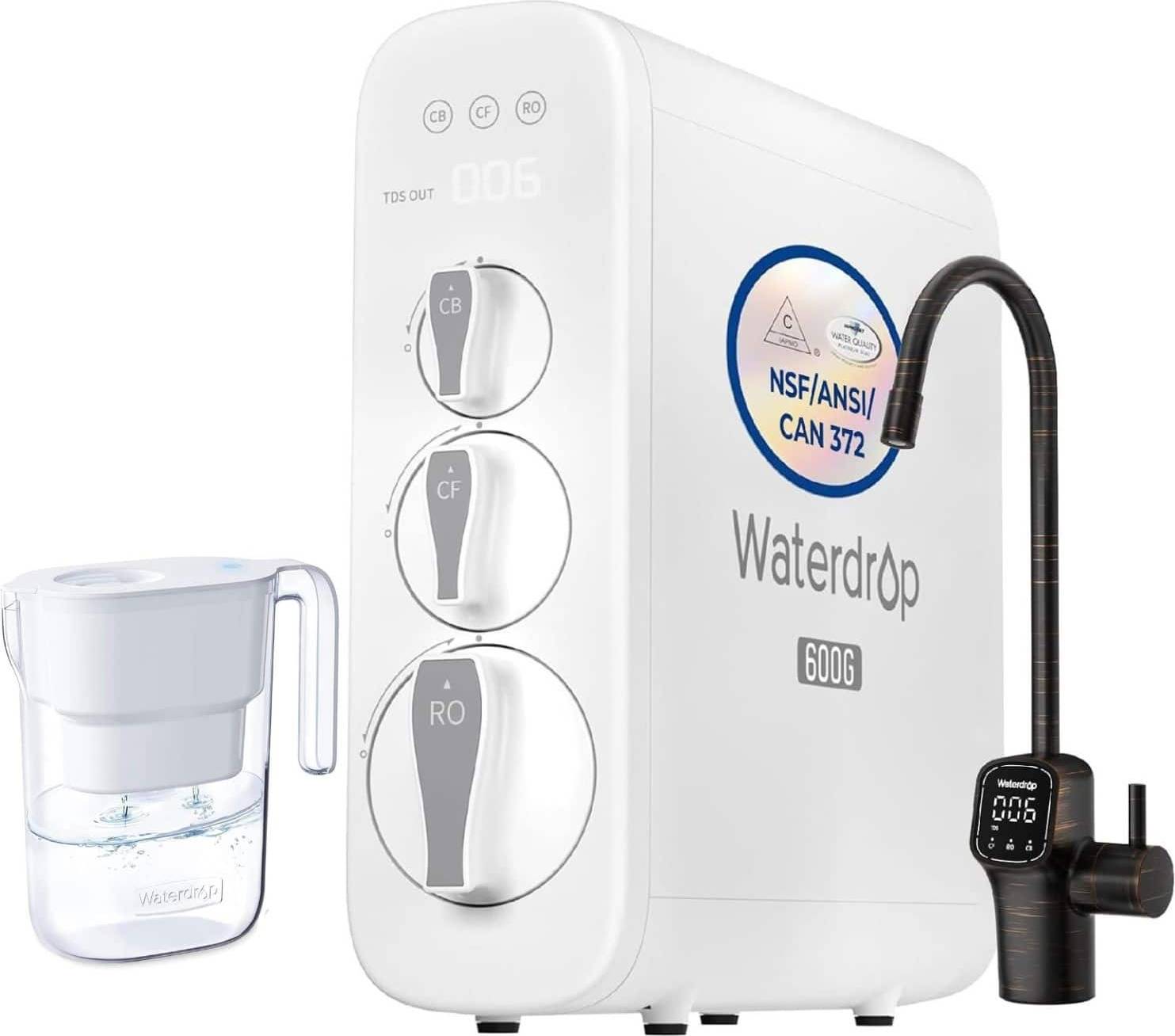 Reverse osmosis water filter system Waterdrop G3P600 Tankless Reverse Osmosis Water Filter System