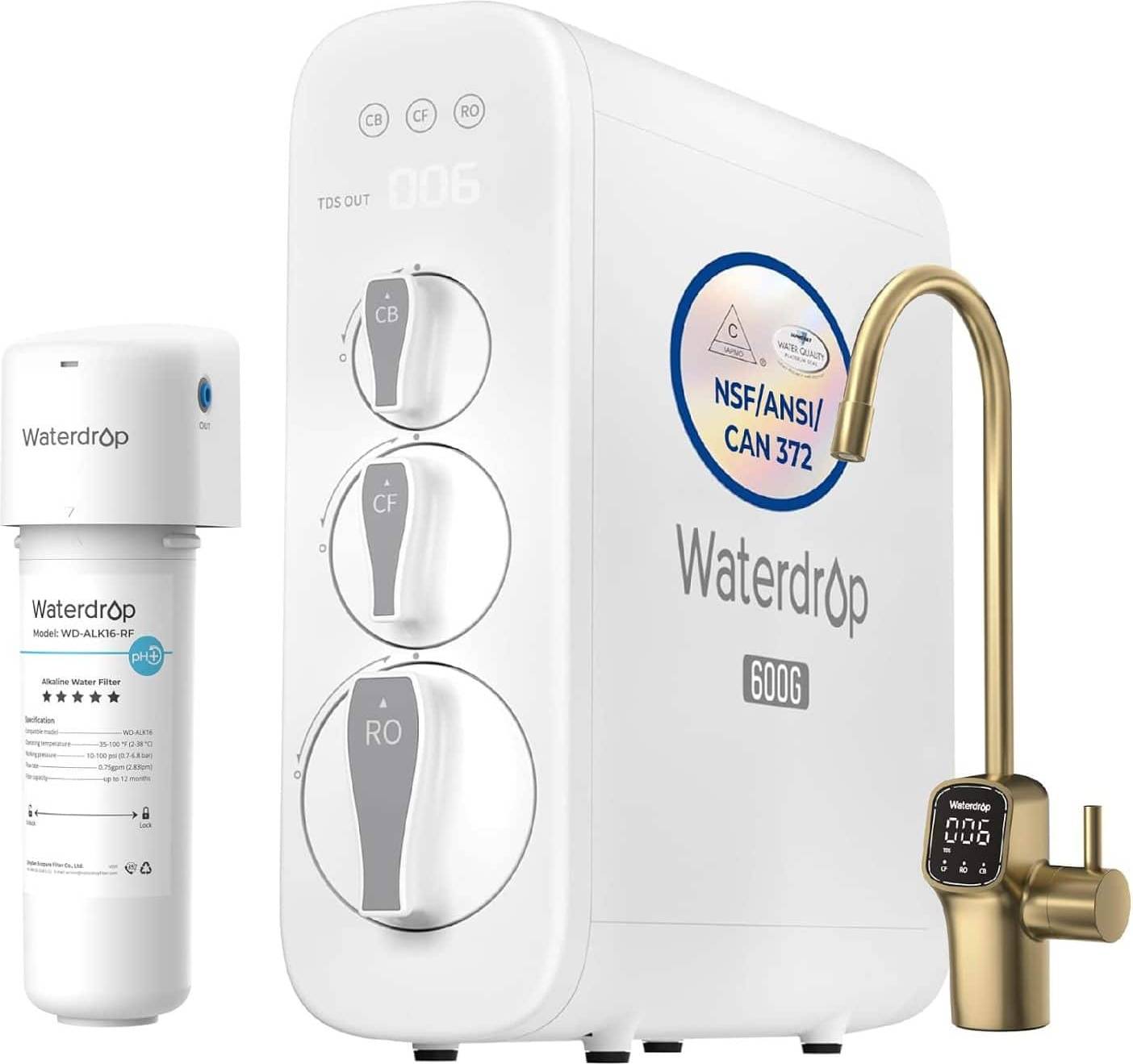 Reverse osmosis water filter system Waterdrop G3P600 Tankless Reverse Osmosis Water Filter System