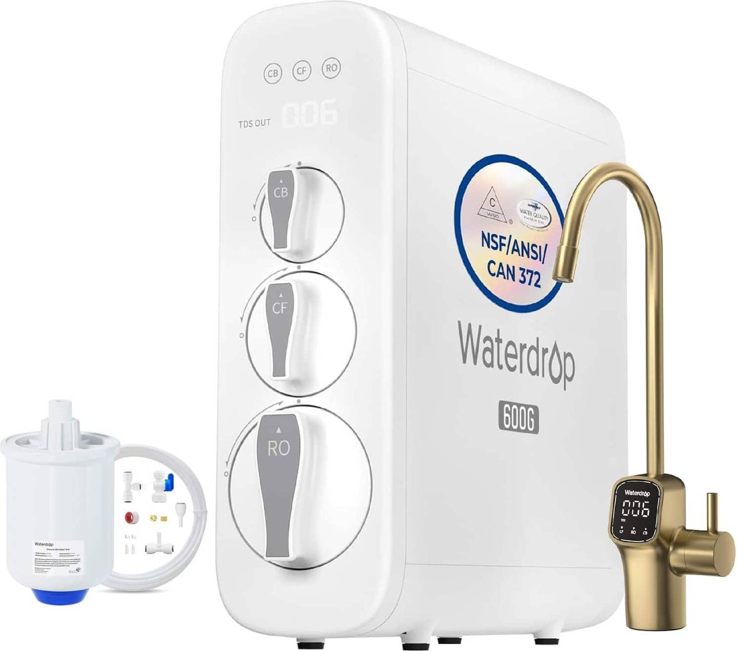 Reverse osmosis water filter system Waterdrop G3P600 Tankless Reverse Osmosis Water Filter System