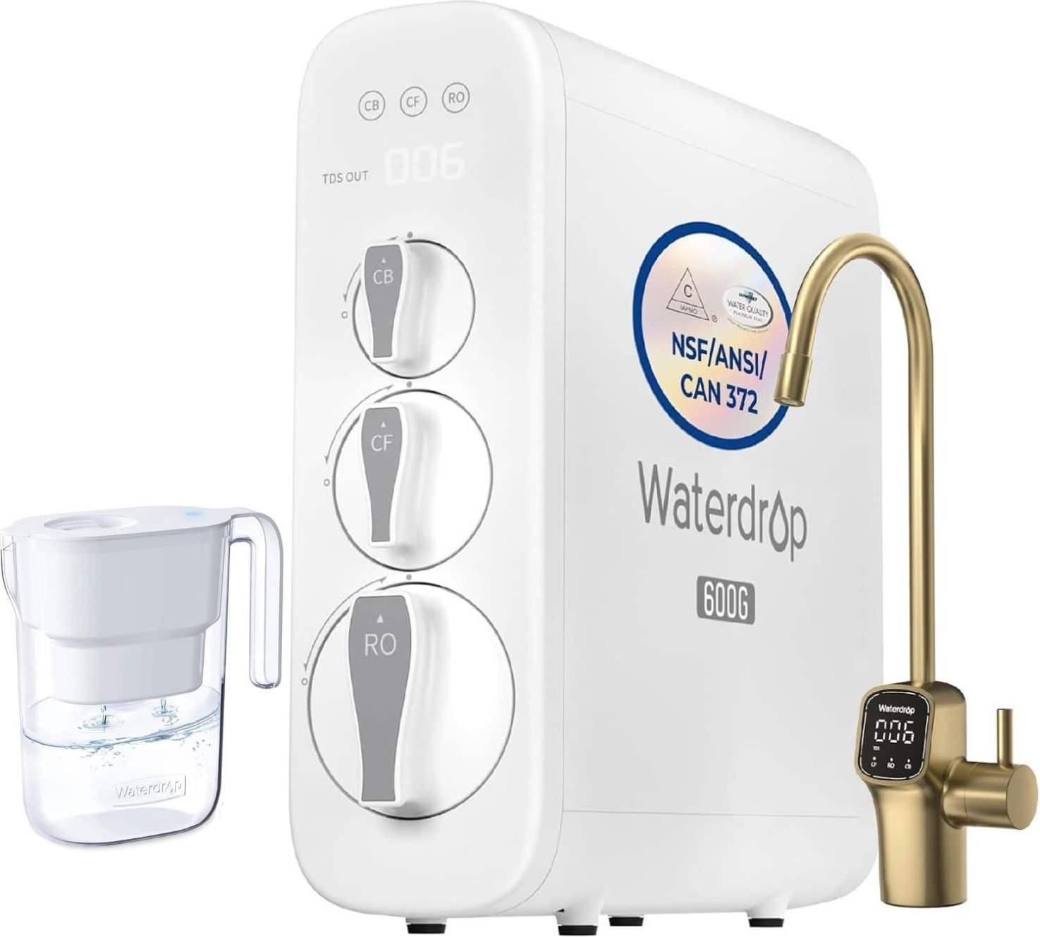 Reverse osmosis water filter system Waterdrop G3P600 Tankless Reverse Osmosis Water Filter System