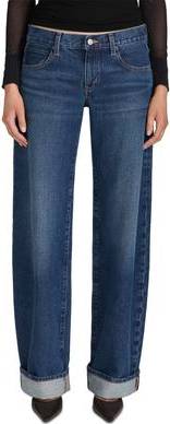 Frame Low Bow Mid Rise Cuffed Jeans - Volt
