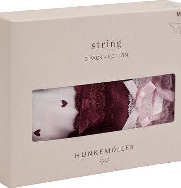 Hunkemöller Multipack Bomullsstrings Rosa