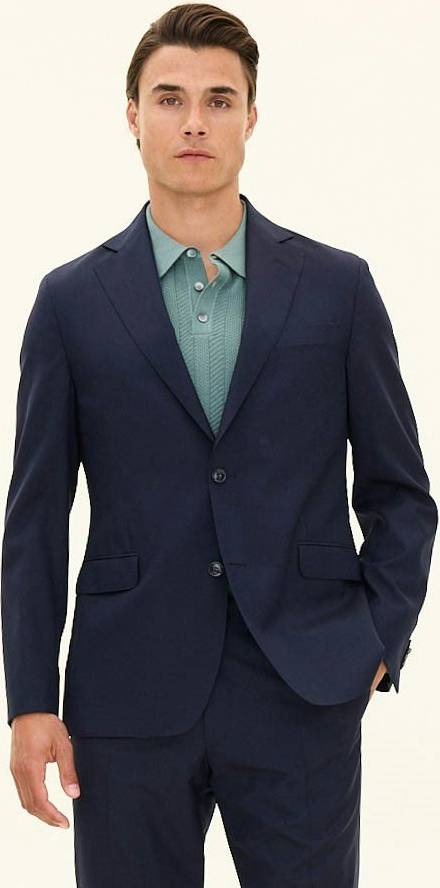 Regular Fit Microstructure Blazer