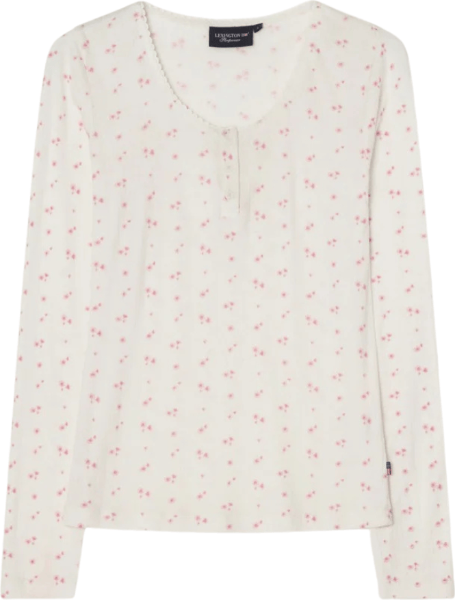 Lexington Printed Pointelle Pyjamas - Vit/Rosa