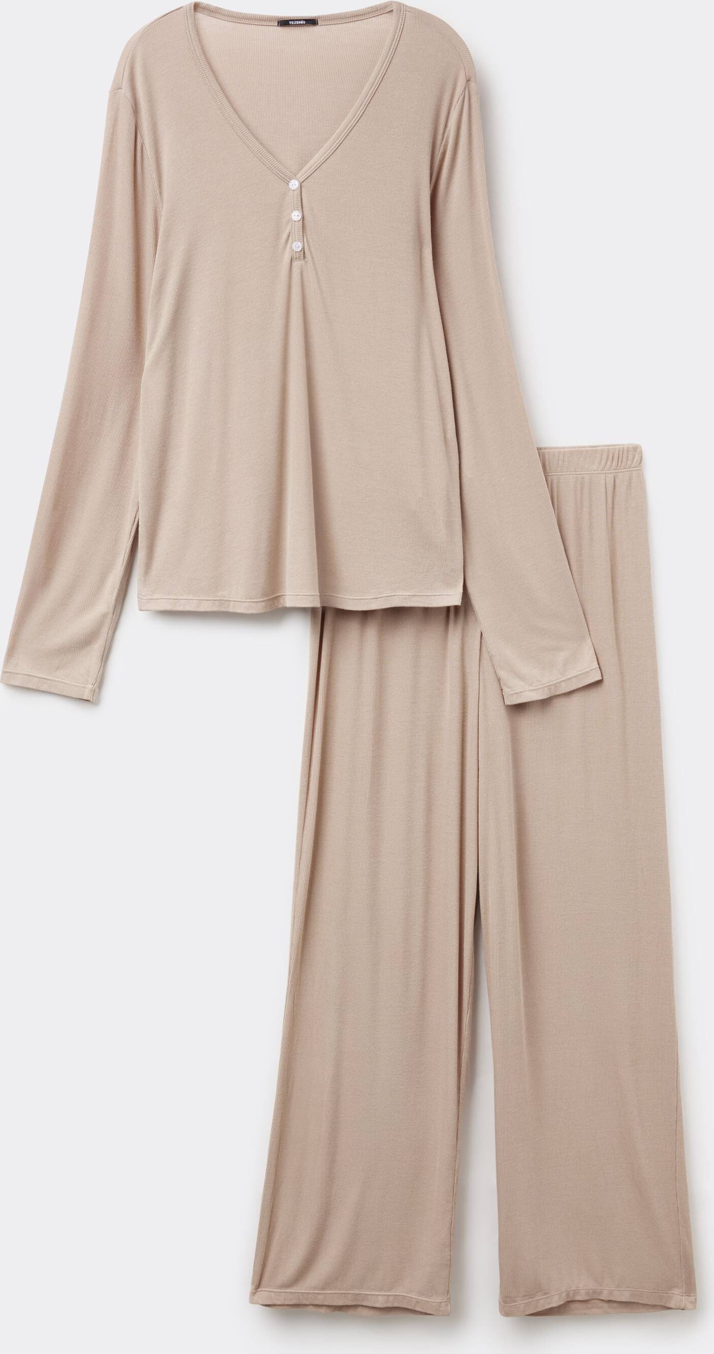 Tezenis Long Ribbed Viscose Pyjamas