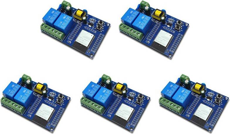 Tlily 5X ESP32 Relay Module Dual Channel WiFi Relay Module ESP32-WROOM Secondary Development Board for