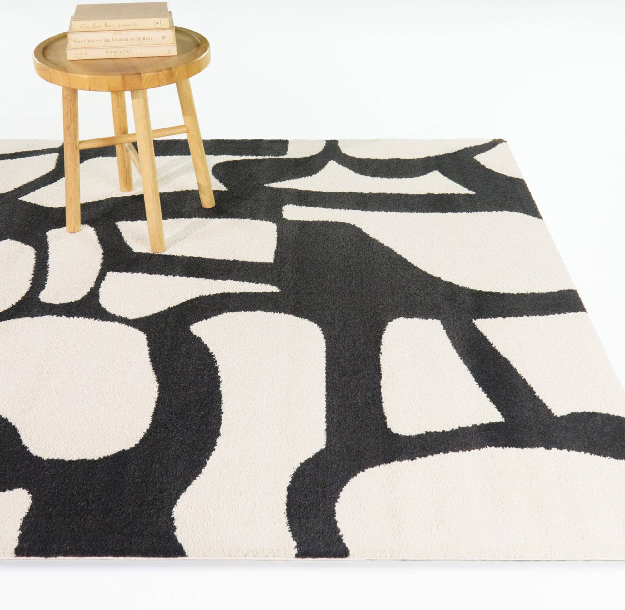 Balta Rugs Montanes Abstract Contemporary Area Rug Black