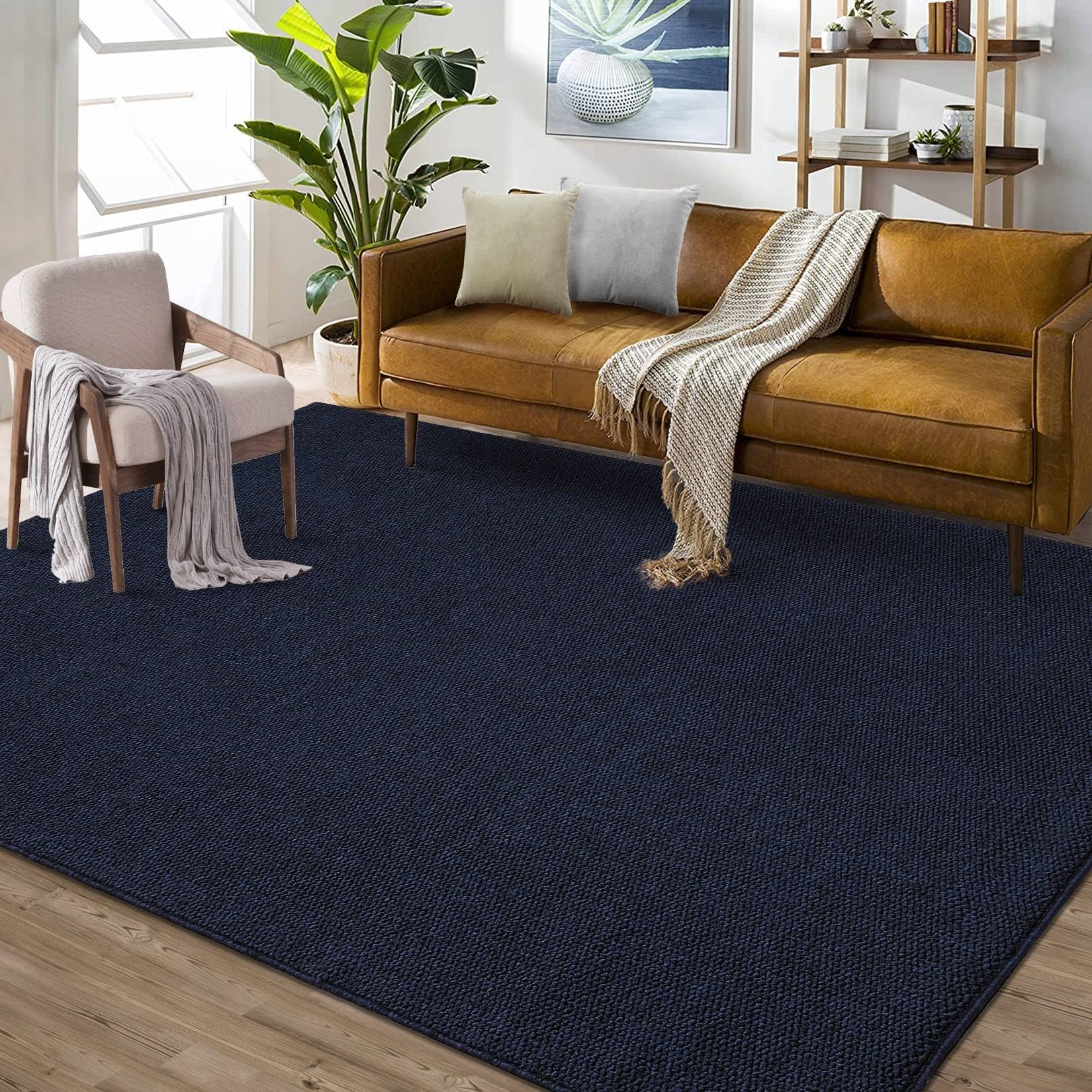 Garvee Unique PP Pineapple Loop Modern Solid Area Rug Blue