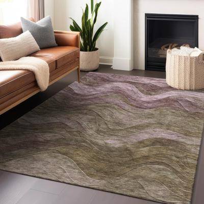 Addison Rugs Machine Washable Indoor/ Outdoor Abstract Waves Chantille Rug