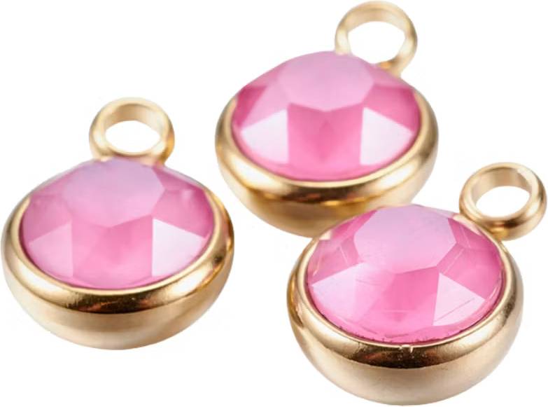 Berlock i Rostfritt Stål - Guld/Rosa