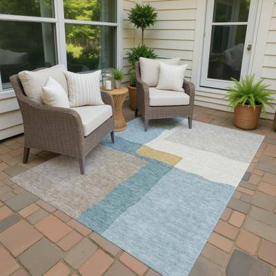Addison Rugs Machine Washable Indoor/ Outdoor Contemporary Blox Chantille Rug