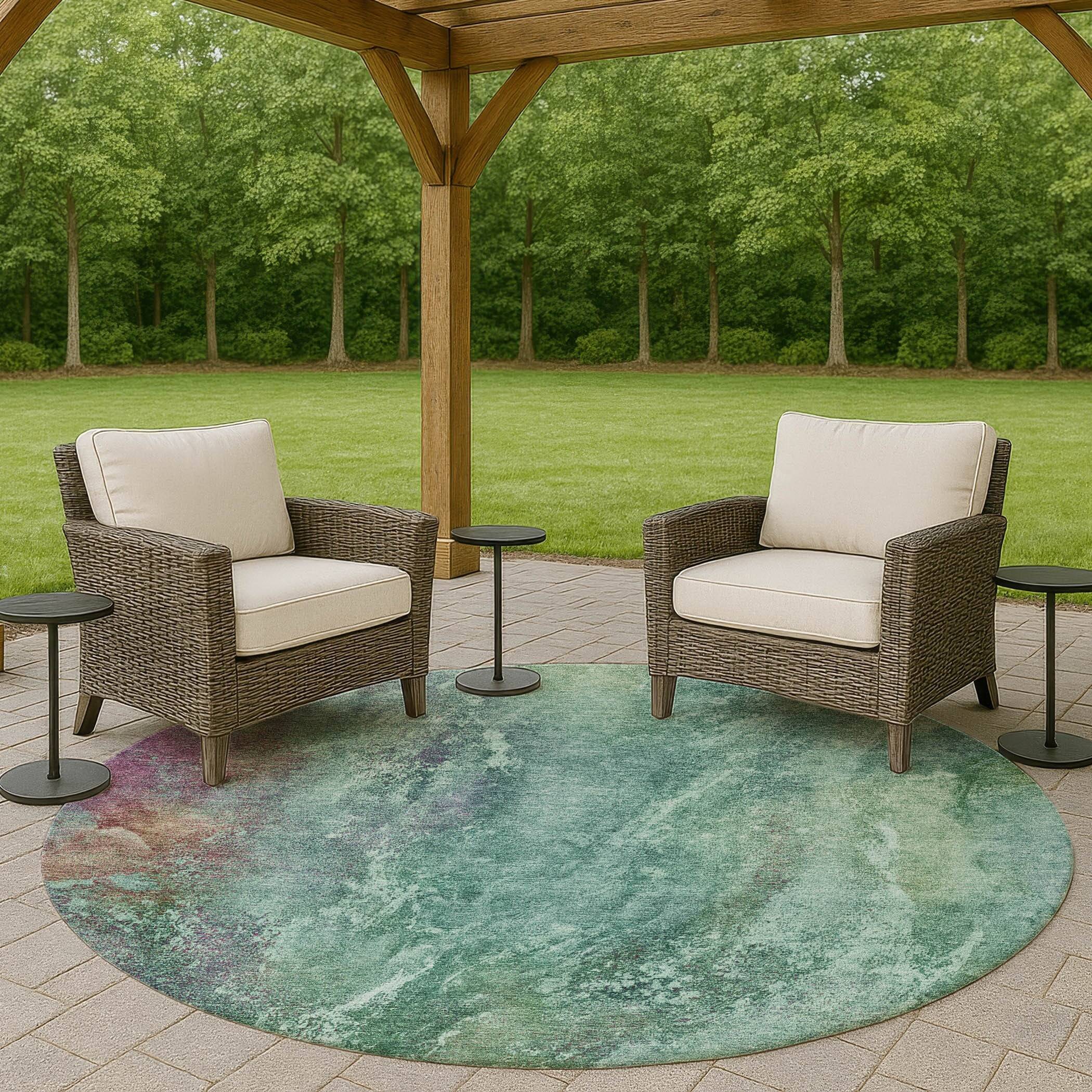 Addison Rugs Machine Washable Indoor/ Outdoor Abstract Watercolor Chantille Rug