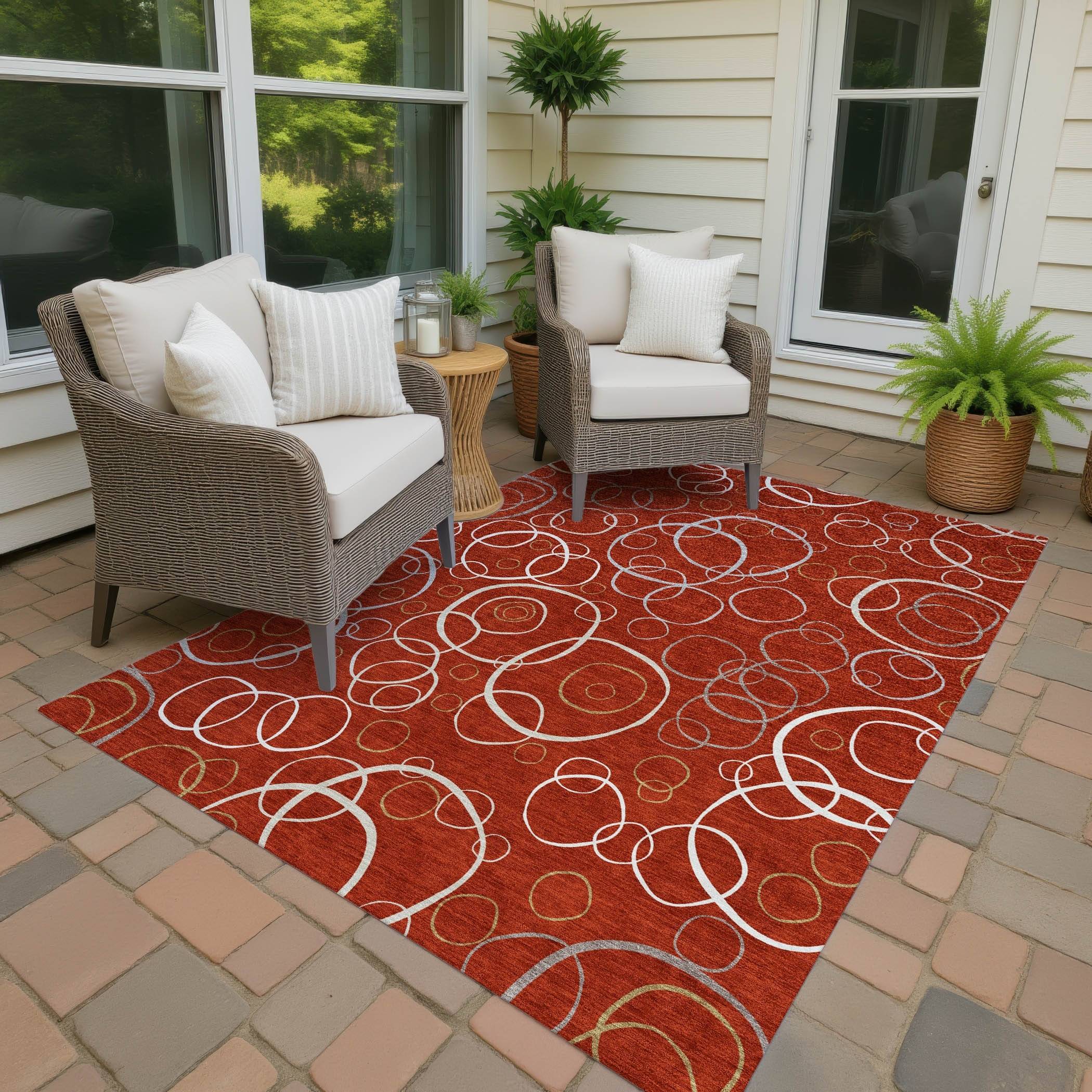 Addison Rugs Machine Washable Indoor/ Outdoor Contemporary Nexus Chantille Rug Red