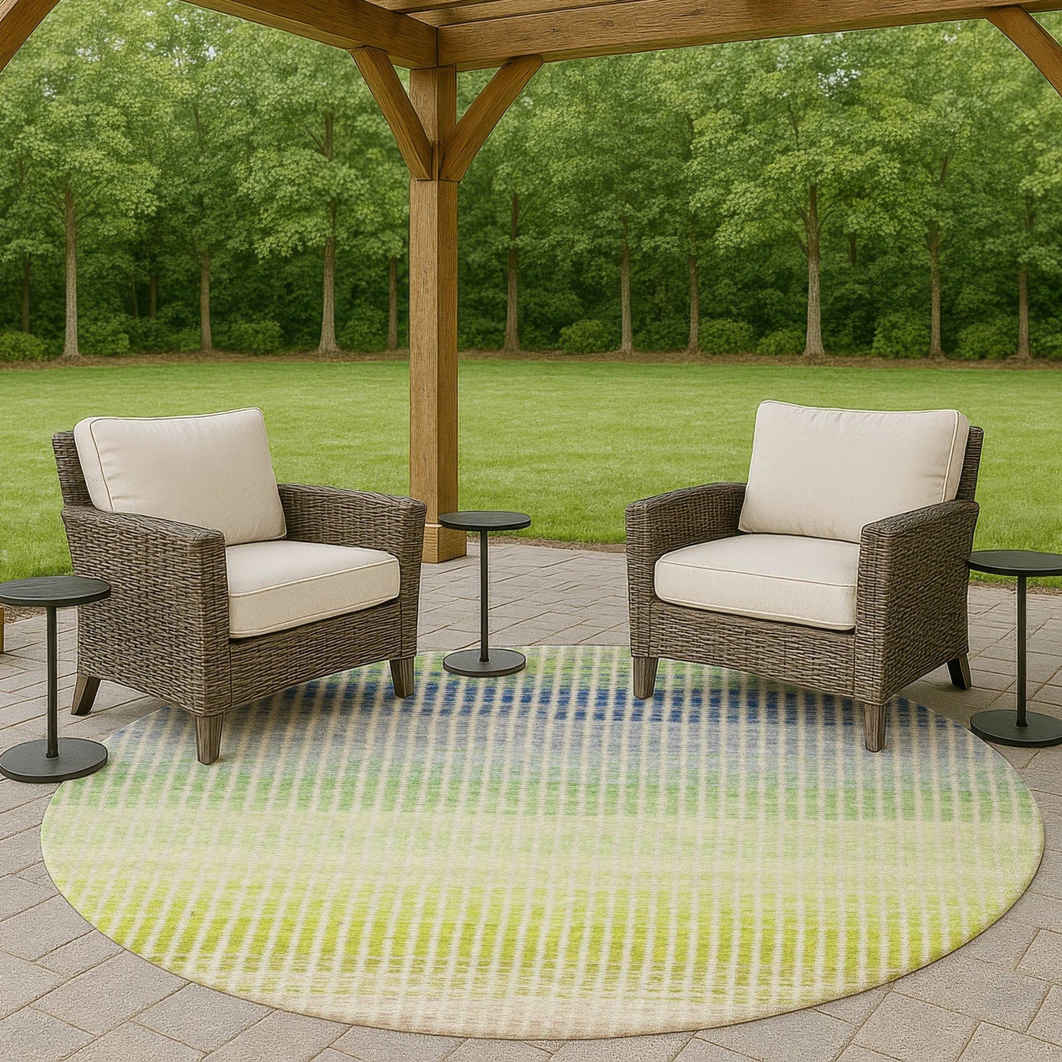 Addison Rugs Machine Washable Indoor/ Outdoor Contemporary Stripes Chantille Rug