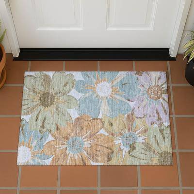 Addison Rugs Machine Washable Indoor/ Outdoor Floral Daisey Chantille Rug